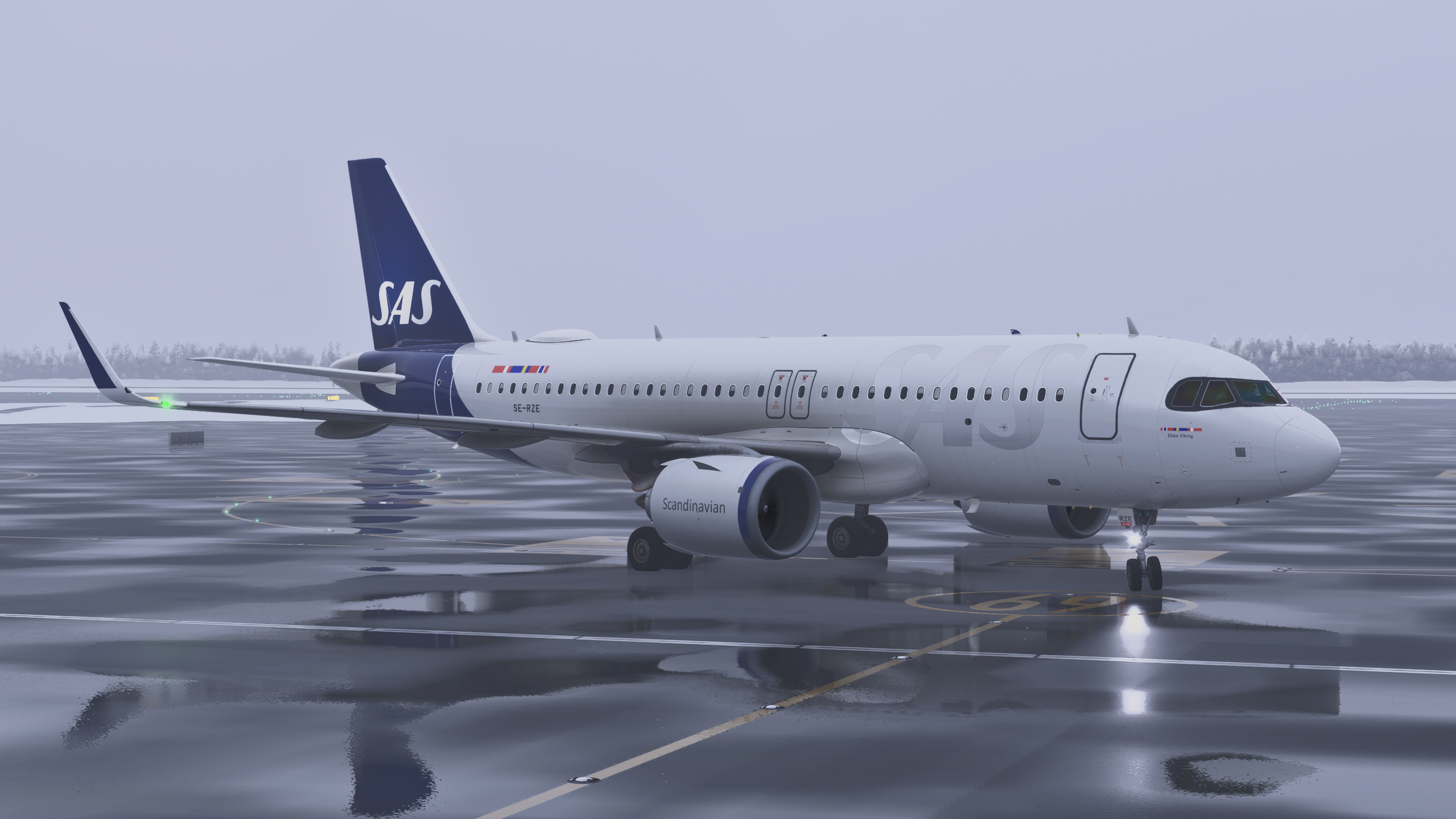 vSAS Airbus A320neo aircraft with authentic SAS livery